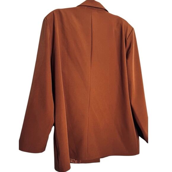 Boohoo Chocolate Brown Heartbreak Plus Oversized Dad Blazer Size 14 - Picture 6 of 11